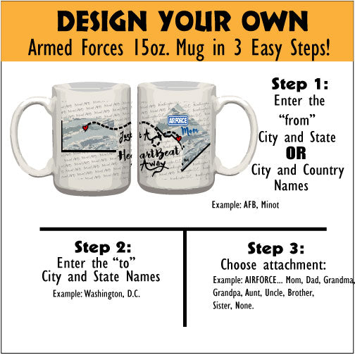 Personalized Coffee Mug - Airforce - 15 Ounce Coffee Cup