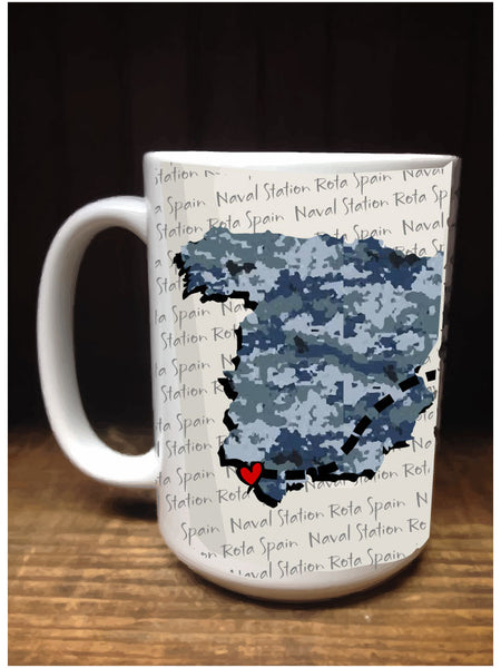 Personalized Coffee Mug - Navy - 15 Ounce Coffee Cup