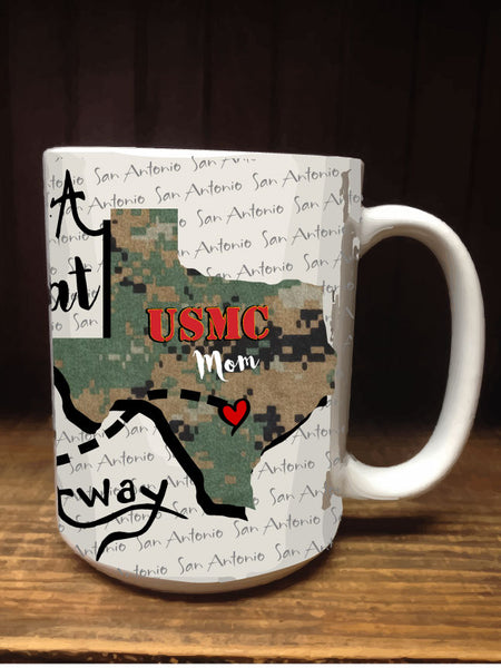 Personalized Coffee Mug - USMC - 15 Ounce Coffee Cup