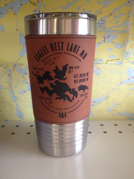 Leatherette Polar Camel Tumbler with Clear Lid